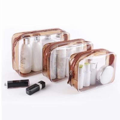 China 100% Hot Sales Eco-friendly Fashion Custom Clear PVC Cosmetic Bag Leather Travel Cosmetic Bag For Women (NL31) for sale