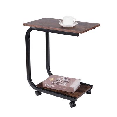 China Movable multifunctional modern side table with caster for sale