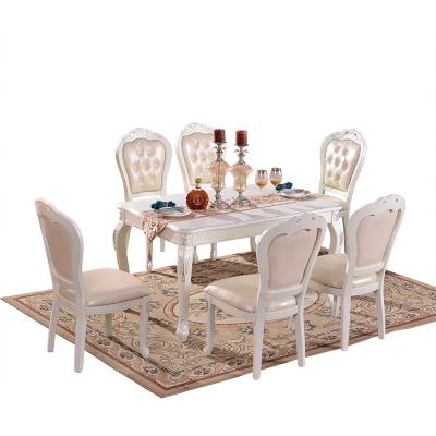 China Silver paint wood dining table and chairs with silver paint for sale