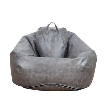 China Foldable Thick Gray Fabric Retro Bean Bag Chair Sofa Cover Giant for sale