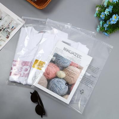 China BIODEGRADABLE custom resealable packaging pe zipper bags recycled transparent zipper slider bags for clothes for sale