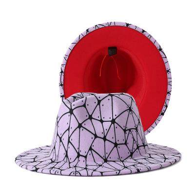 China Wholesale /Spring Fedora Hats 2022 Custom Unisex Fall Picture New Felt Fedora Hats Women Fedora Lt .purple/red 2 Two Tone Fedora Hats for sale