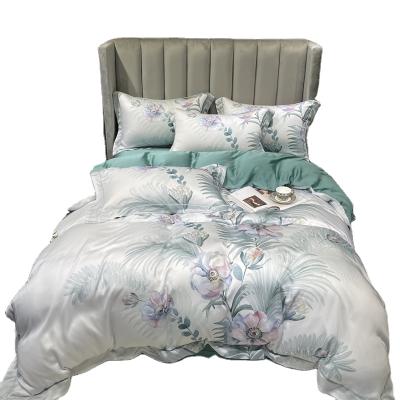 China Wholesale price 60S tencel anti dust mite bedding set silk comforter cover set bedding luxury satin silk bedding set 4 pieces for sale