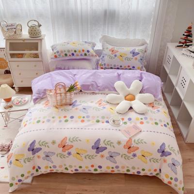 China 2021 Anti-Static New Design Wholesale 100% Cotton Bedding Set 4 - Pieces Pillowcases Extra Soft Bed Comfortable Sets for sale