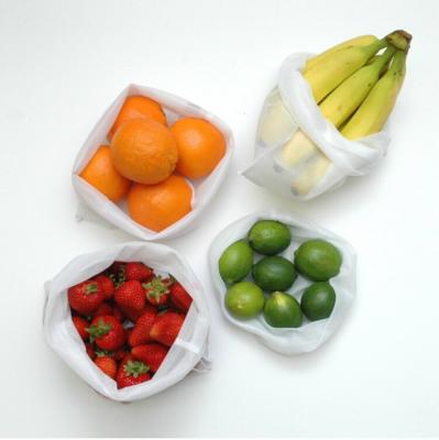 China Reusable Washable Reusable Fruit Vege Carrier Storage RPET Mesh Produce Bag 5 Pieces for sale