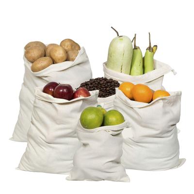 China GOTS BIODEGRADABLE Certified Organic Cotton Rice Muslin Product Drawstring Bag for sale