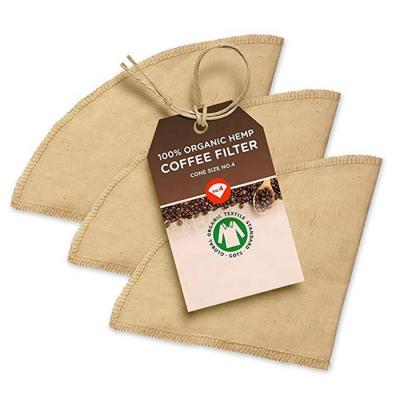 China Durable Logo Overlock Stitching Natural Cotton Cloth Organic Coffee Filter Eco-Friendly Custom Viable Hemp Reusable Jute GOTS en venta