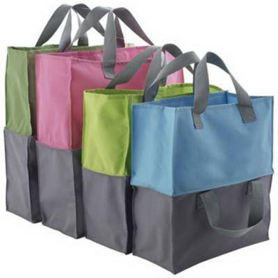 China Custom Foldable Seal Handled Shopping Tote Bags For Supermarket Trolley en venta