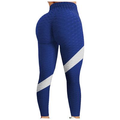 China Breathable TikTok OEM Yoga Pants Workout Popular Yoga Pants High Waist Bubble Women Fitness Gaiters for sale