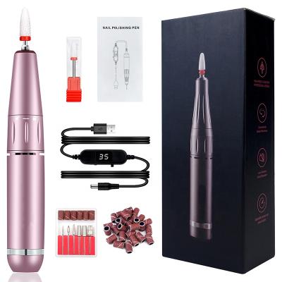 China HD LCD Screen/USB Cable/Low Noise Portable Cordless Professional Electric Nail Drill Pen Drill Nails Machine Set 2021 New 30000 RPM Bits for sale