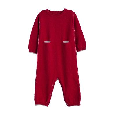 China 100% Merino Wool Baby Girls Boys Long Sleeve Christmas Romper 100% Merino Wool Baby Winter Rompers for sale