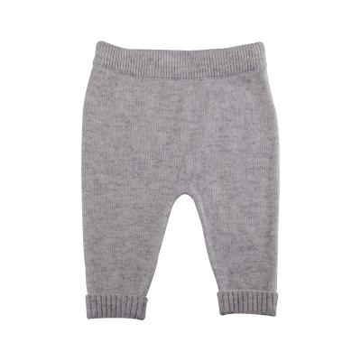 China Newest Design Infant Baby Boy Anti-wrinkle Pants Infant Baby Boy Plain Knitted Gray Color Sweater Pants for sale