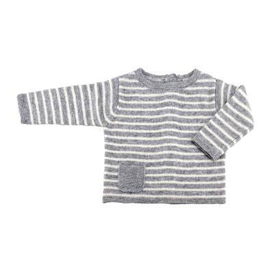 China 2021 Biologisch Baby Boy Small Long Sleeve Cashmere Knitted Anti-Shrink Stripe Crewneck Sweater for sale