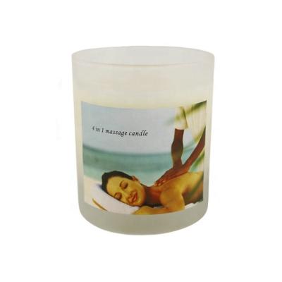 China Home Decoration Custom Glass Cup Aromatherapy Massage SPA Gift Set Soy Wax Scented Candles for sale