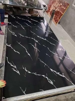 Cina fogli di marmo in PVC nero UV più economici rivestimento murale interno in vendita