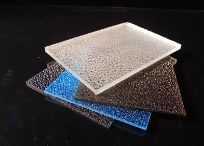 China 3mm Embossed Solid Polycarbonate Sheet / Lichee Partition UV Polycarbonate Panels for sale