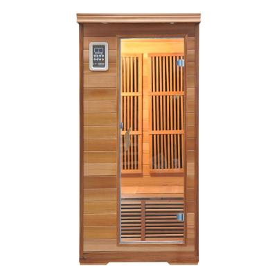 China Computer control panel cedar carbon fiber heating plate high end hot sale red far infrared sauna room for sale