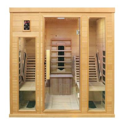 China Wholesale Luxury Computer Control Panel Factory Two Chairs Far Infrared Sauna Room With Transom Windows for sale