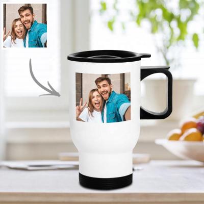 China Hotel and Resort USA AUS Warehouse Delivery Personalized Photo Printed Coffee Tea Mug Printing Stainless Steel Mugs Travel Mug For Couples for sale