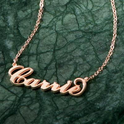 China Personalized necklace © Custom Name Plate Necklace Pendant Necklace 925 Sterling Silver Gold Plated Names Necklaces For Birthday Gift for sale