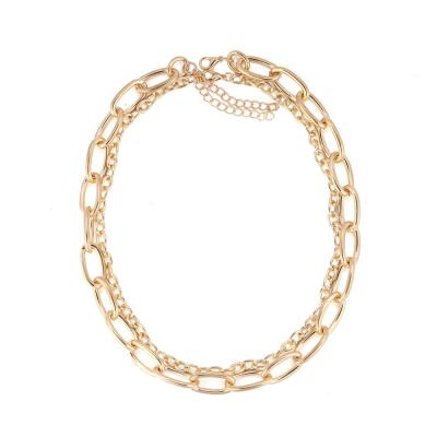 China Fashionable Luxury Gold Jewelry Necklaces Men Woman Clavicle Chain Retro Cuban Link Chain Stainless Steel Necklaces Women Layered Chains for sale