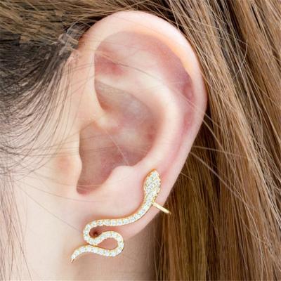 China Fashion Snake Earring Arete De Serpientes Gold 18K Hot Sale Stud Diamond Earring for sale