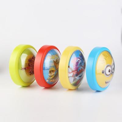 China Durable Cartoon Image LED Push Click Round Shape AA Light Battery Plastic Touch Light for sale