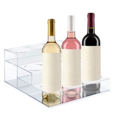 China With 3 Steps 3 Bottles Step 9 Countertop Acrylic Wine Display Stand for sale