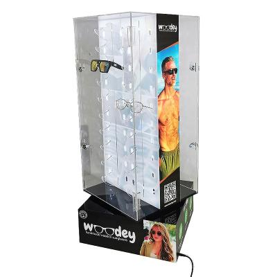 China With LED Lighting Store Wholesale Optical Counter Holding Acrylic Glasses Sunglasses Optical Glasses Display Holders for sale