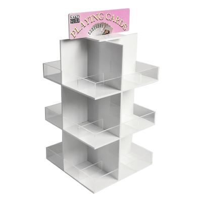 China Display For Cell Phone Accessories Customized Acrylic Hooks Floor Standing Hat Display Stand for sale