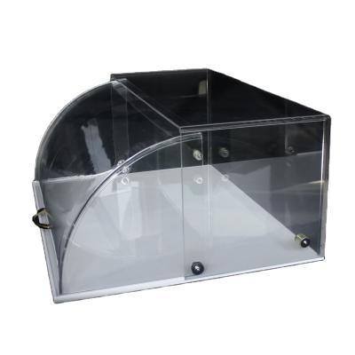 China Flip Over Clear Acrylic Cake Boxes Bakery Showcase Bread Display Box With Metal Handle TY-MBJ05 for sale