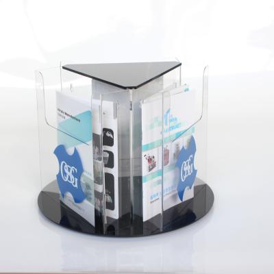 China Eco-friendly Clear Acrylic Magazine Rack Books Display Racks Book Storage Desktop Booklet Containing Cabinet for sale