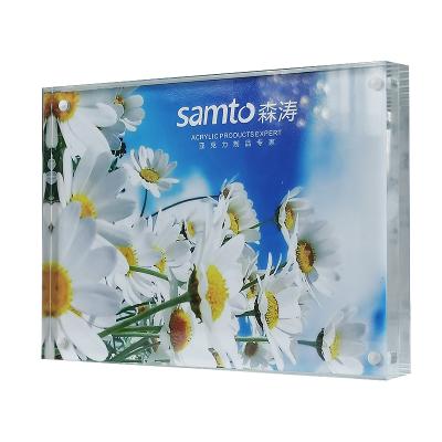 China With 4 View Acrylic Picture Magnets Photo Display Plexiglass Sign Holder PMMA Clear Acrylic Picture Frame for sale