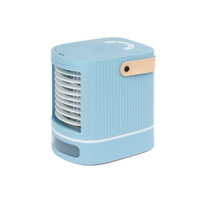 China Amazon Mini Portable Hand Held Desk Humidifier Rechargeable Cooler Humidifier Air Conditioner Fan for sale