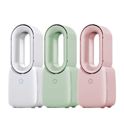 China Small And Easy To Carry Personal Stand Bladeless Fan Desk Fan USB Rechargeable Portable Leafless Fan Mini for sale