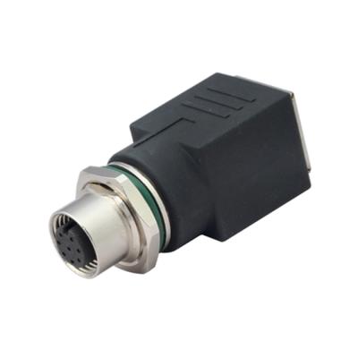 China IP67 / IP68 M12 Automotive Metal Housing , Female To RJ45 JACK Adapter for sale