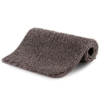 China Viable Luxury Plush Blankets Absorbent Bathroom Mat Machine Washable Bath Rug Microfiber Shaggy Bathroom Rug Soft Thick for sale