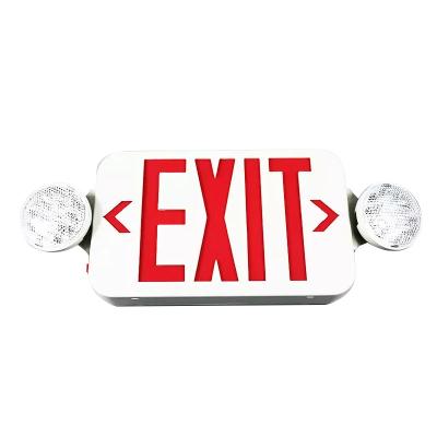 China Cheap Price LED Emergency Light Exit Rechargeable Led Fire Safety Indicator Exit UL Listed Red LED Combo Exit Exit Sign For Hotel School for sale