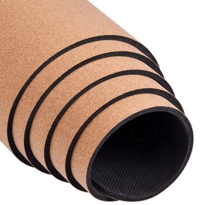 China Factory Price Non-Slip Premium Eco-Friendly Cork Yoga Mat Private Label Non-Slip Natural Rubber Workout Organic Mat for sale