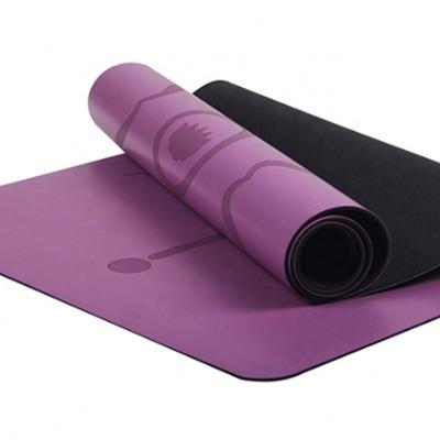 China Non Slip Hot Professional Custom Printed Non Slip Absorption Leather Exercise Mat PU Natural Rubber Yoga Mat Eco Friendly for sale