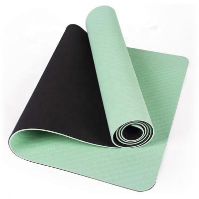 China Factory Price Non Slip Private Label Custom 6mm Strip Yoga Mat Competitive Double Sided Eco Friendly Yoga Mat For Yoga Pilates for sale