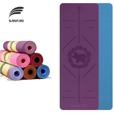 China SANFAN Fitness Gym Mat Print Custom Yoga Mat Non-Slip High Quality Band With Strap Manufacturers for sale