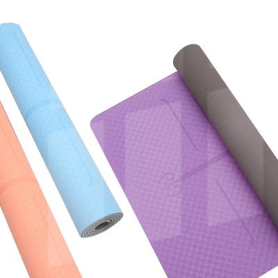 China SANFAN Factory Wholesale 8mm Large Gym Mat Custom Print Training High Density Non-Slip Home Extra Wide Yoga Mat With Carrying Strap for sale