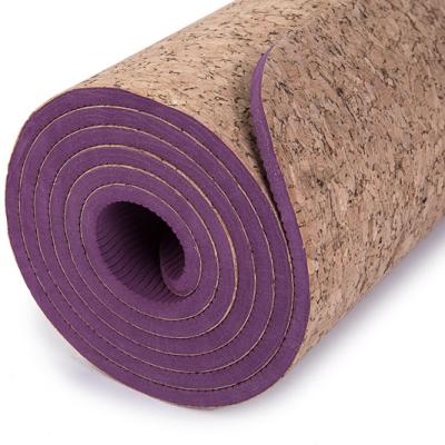 China Custom Logo Printed Eco Friendly Pilates Mat Cork Tape Non-Slip Durable Non-Slip Yoga Mat Heavy Duty Wholesale for sale