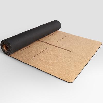 China Hot Sales Non Slip Cork Yoga Mat Body Alignment Scratches Anti Tear Yoga Mat for sale