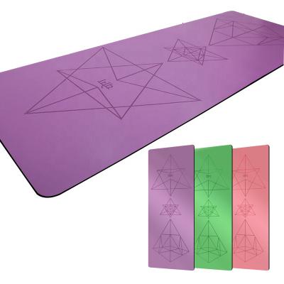 China Sanfan Natural Rubber Non-slip Wholesale Waterproof Text Line Purple Rubber Yoga Mat Floor Mat PU Yoga Mat With High Quality for sale