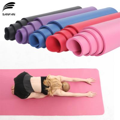 China Factory printing nbr foldable yoga mats yogamat resilience tops wholesale custom non-slip soft non-slip 10mm cheapest yoga mats with strap for sale