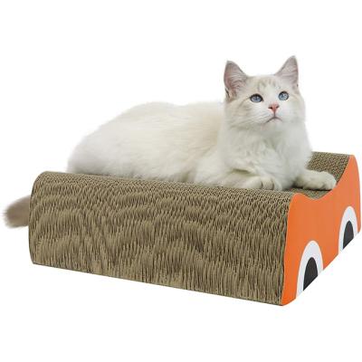 China Sustainable Head Form Scratcher Cardboard Claw Scratching Eco-Friendly Kitty Scratching Pad Recycle Interactive Toy Set for sale