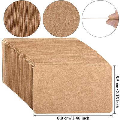 China Simple White Kraft Paper Business Card Words Message Notes Paper Tags Mini Craft Cardboard Festival Gifts 100pcs (Brown) for sale