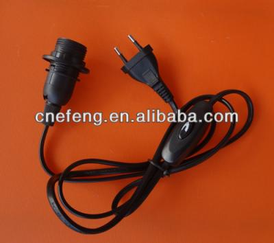 China Standard salted screw cable+ switch303/304+ E14/E27 AC 250V bulb holder lamp cable for sale